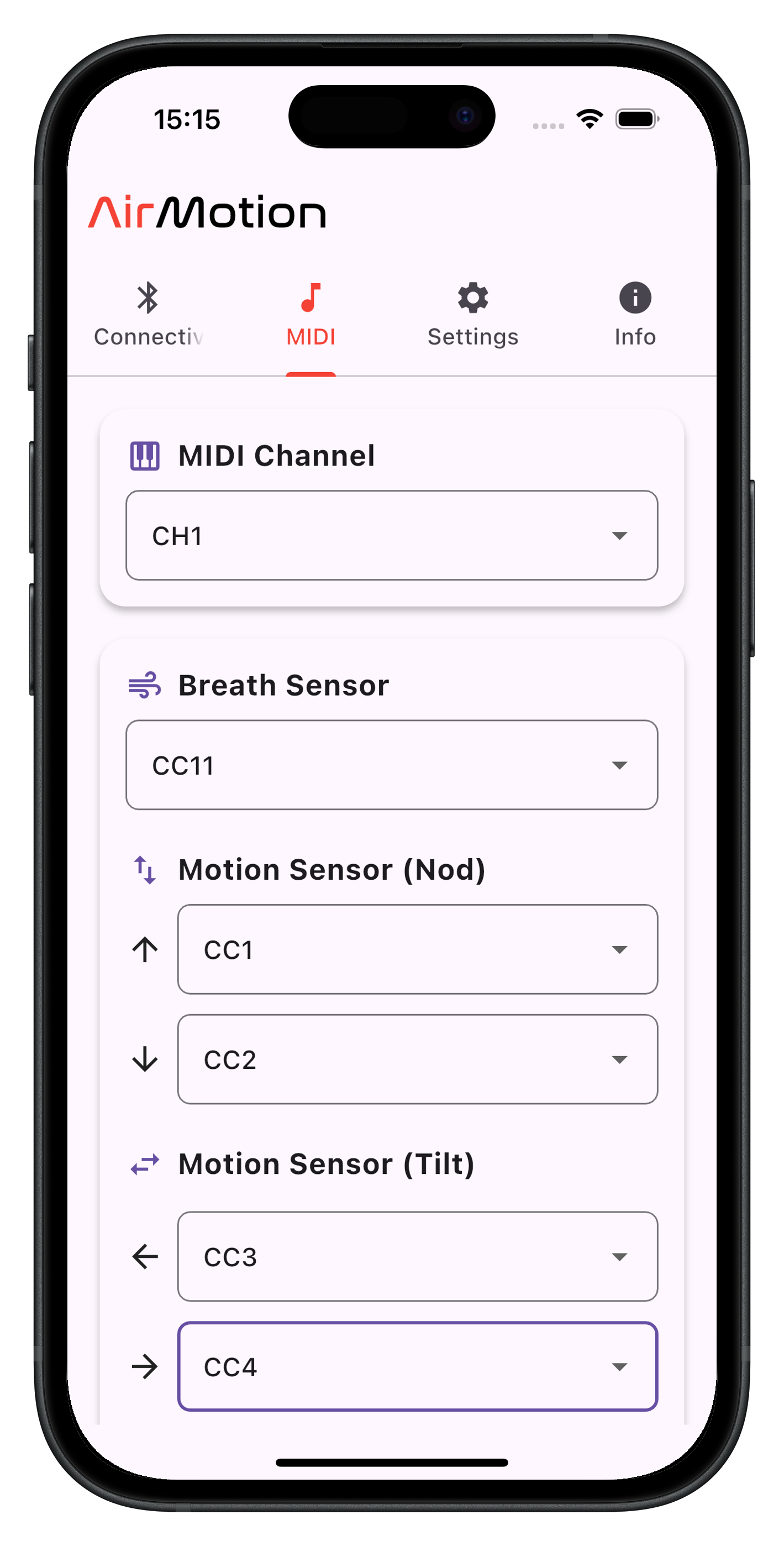 MIDI Channel Assignment Interface
